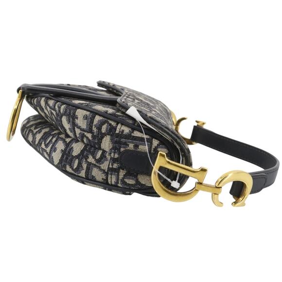 Christian Dior Mini Saddle Bag Vintage Trotter Blue Shoulder Purse Oblique CD - Picture 11 of 16